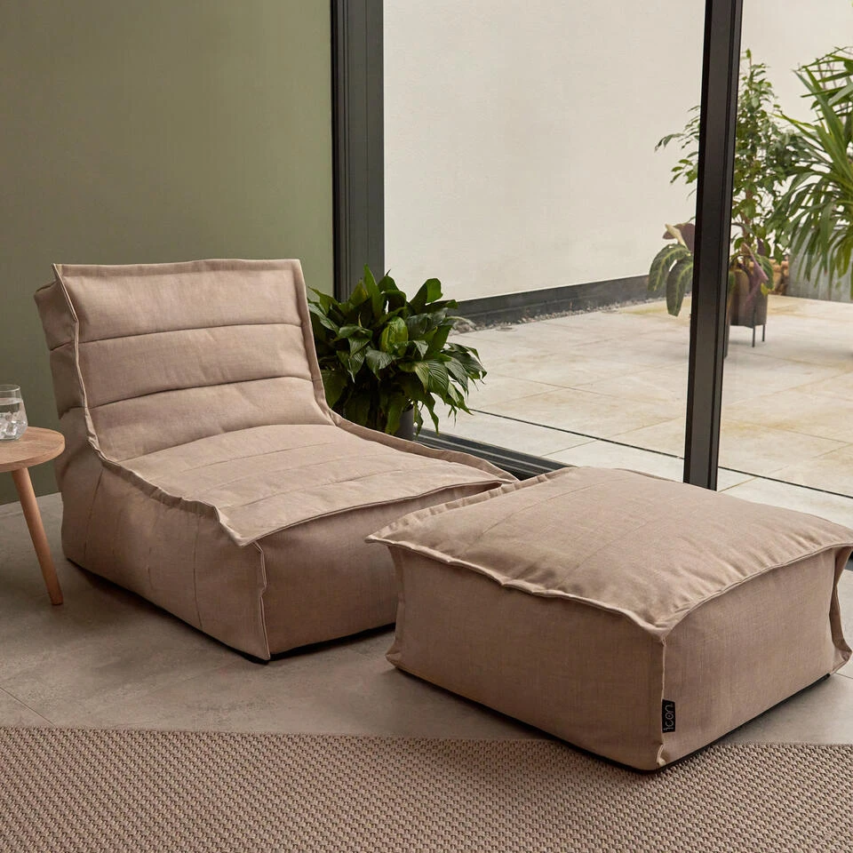 Icon Zitzak Lounger En Poef Dolce - Zitzak Buiten - Beige 5 Icon Zitzak Lounger En Poef Dolce - Zitzak Buiten - Beige - Afbeelding 3