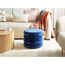 Beliani Poef BREWTON - Blauw Fluweel -Meubelwinkel 5b3781ab9a0040b5bd1a43bee5fb1278