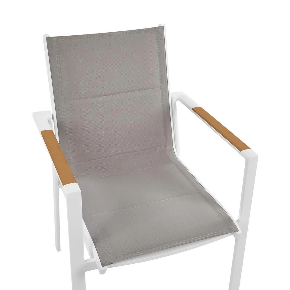 BUSSETO - Tuinstoel Set Van 4 - Grijs - Aluminium 10 BUSSETO - Tuinstoel Set Van 4 - Grijs - Aluminium - Afbeelding 8