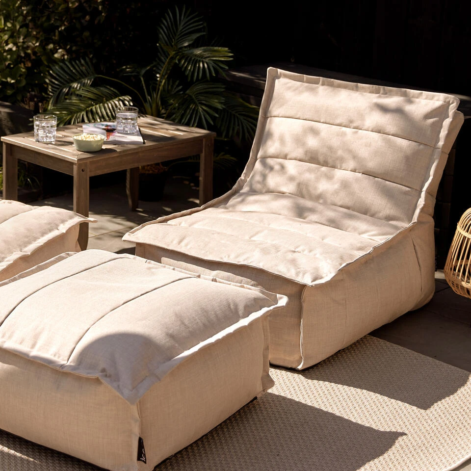 Icon Zitzak Lounger En Poef Dolce - Zitzak Buiten - Beige 6 Icon Zitzak Lounger En Poef Dolce - Zitzak Buiten - Beige - Afbeelding 4