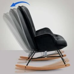 CLP Schommelstoel Sanka Fluweel - Zwart -Meubelwinkel 5f1aca3d036245bcb7934c7df62a1484