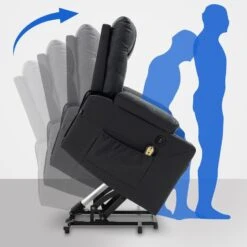 CLP Fauteuil Andover Zwart Frame - Echt Leer - Zwart -Meubelwinkel 5f3fe094ec394d65996085a5ed4586e3