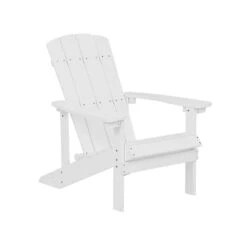 Beliani Tuinstoel ADIRONDACK - Wit Kunsthout -Meubelwinkel 62cc7f61efd24e1abd178a77936c393f
