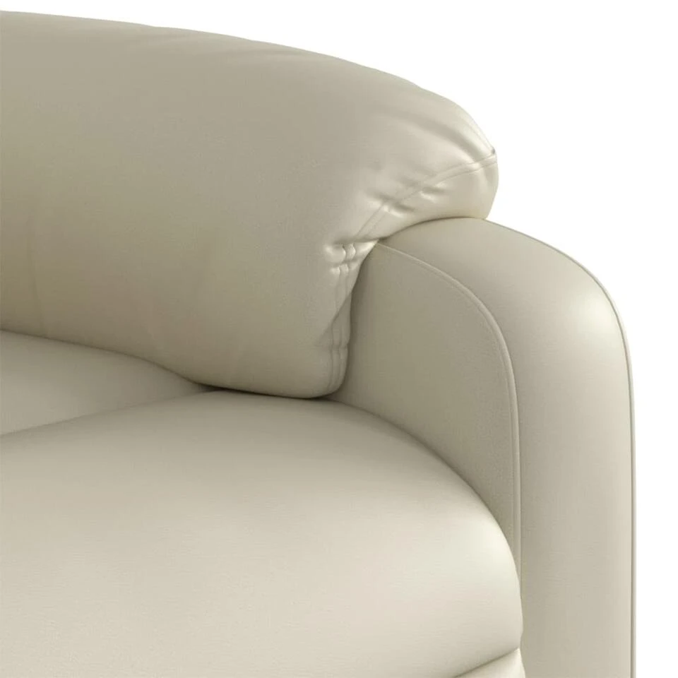 VidaXL - Fauteuil - Crème - Kunstleer 10 VidaXL - Fauteuil - Crème - Kunstleer - Afbeelding 8
