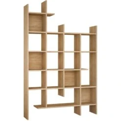 CALICOSY - Rek MANCO - Eik - 188x122x25,5 Cm -Meubelwinkel 65cd921284b34a6692669f00ebf8e27e