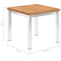 VidaXL - Tuinbijzettafel - Massief Teakhout En Roestvrij Staal - 45x45x38 Cm -Meubelwinkel 665184814c274eaaa06a39bf5ada8497