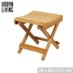Merkloos Urban Living Bijzet Kruk - Inklapbare Kruk - Bamboe - 28 X 31 Cm -Meubelwinkel 67b9e605052b4549bb3cacb861096c01