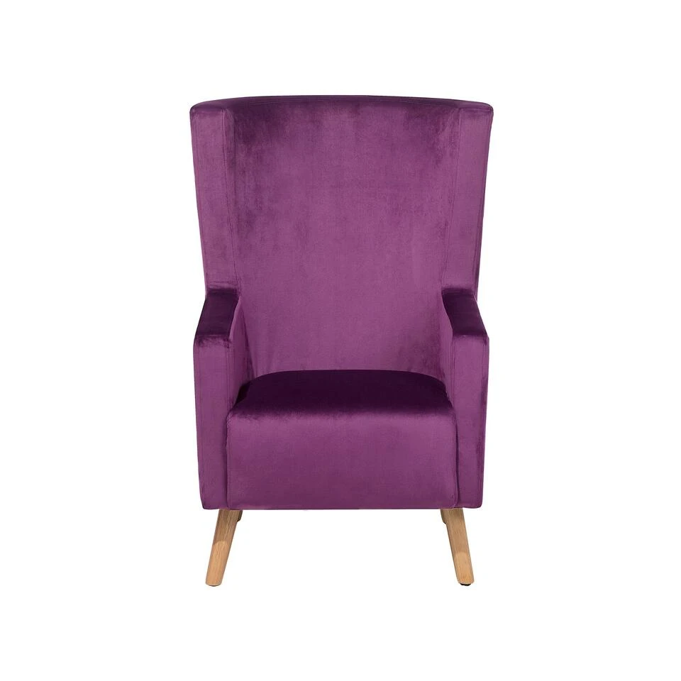 Beliani Oorfauteuil ONEIDA - Paars Fluweel 6 Beliani Oorfauteuil ONEIDA - Paars Fluweel - Afbeelding 4