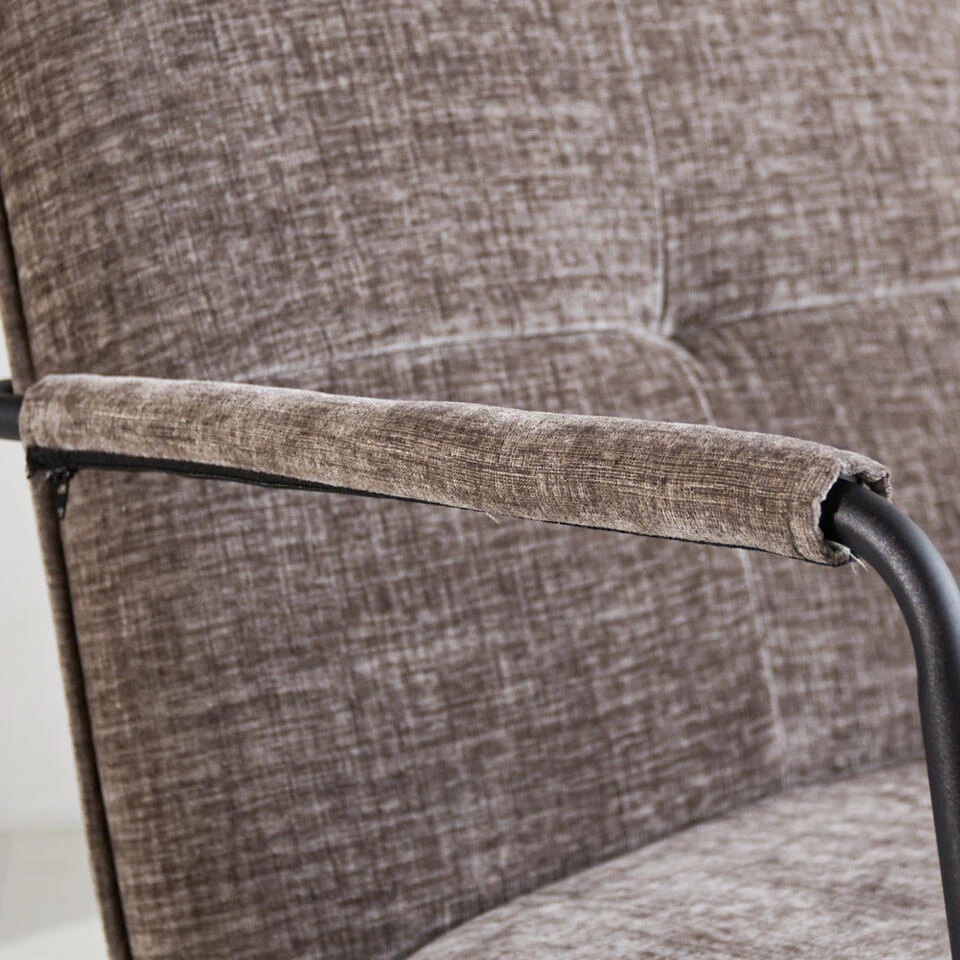 Fauteuil Hailey Grijs Chenille - Stof - Grijs 7 Fauteuil Hailey Grijs Chenille - Stof - Grijs - Afbeelding 5