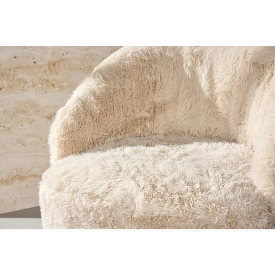 Svea - Mehta Fauteuil - Fake Fur - Beige 8 Svea - Mehta Fauteuil - Fake Fur - Beige - Afbeelding 6