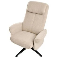 GERAS - Relaxfauteuil Met Voetenbank - Beige - Bouclé -Meubelwinkel 6bafaeac2f804b549aa8cba7c671b534