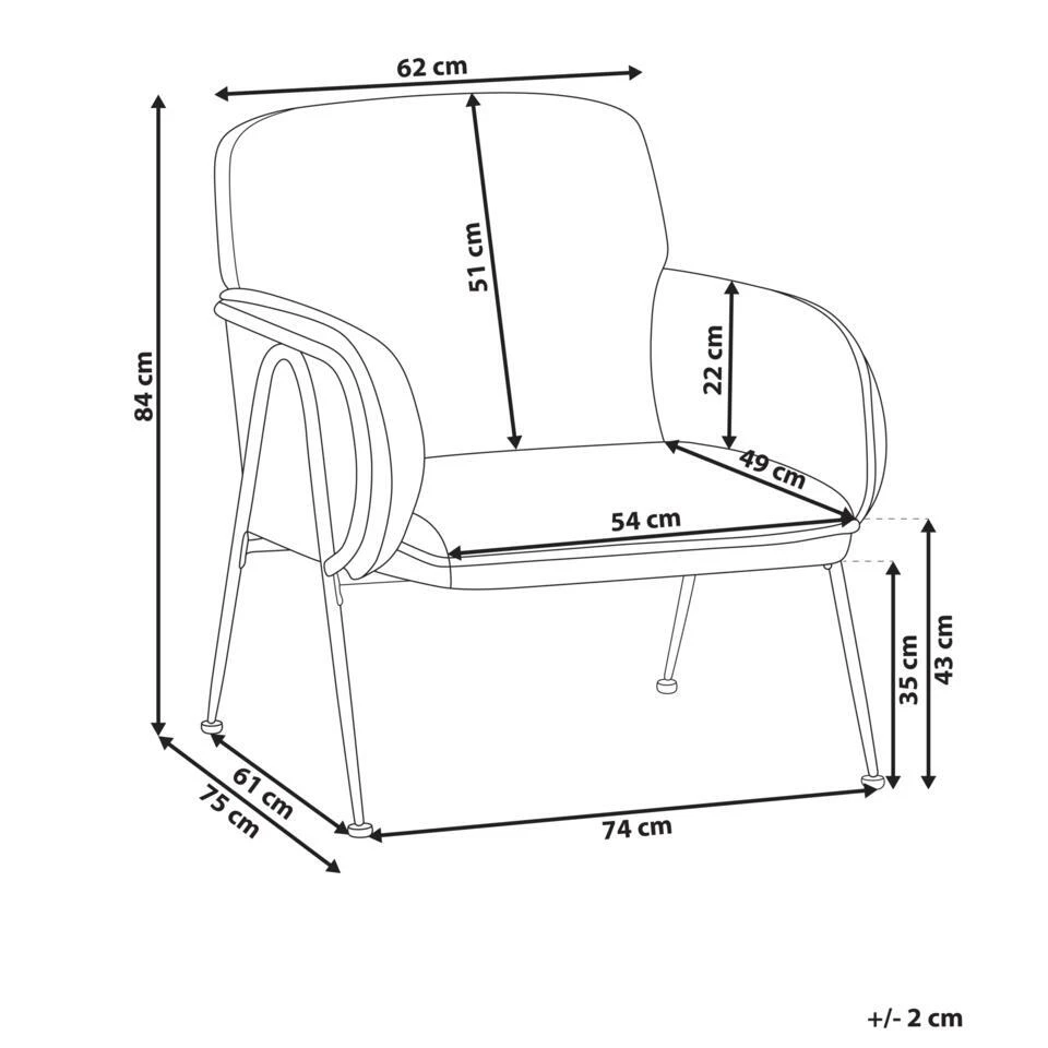 TRYSNES - Fauteuil - Zwart/Wit - Polyester 6 TRYSNES - Fauteuil - Zwart/Wit - Polyester - Afbeelding 4