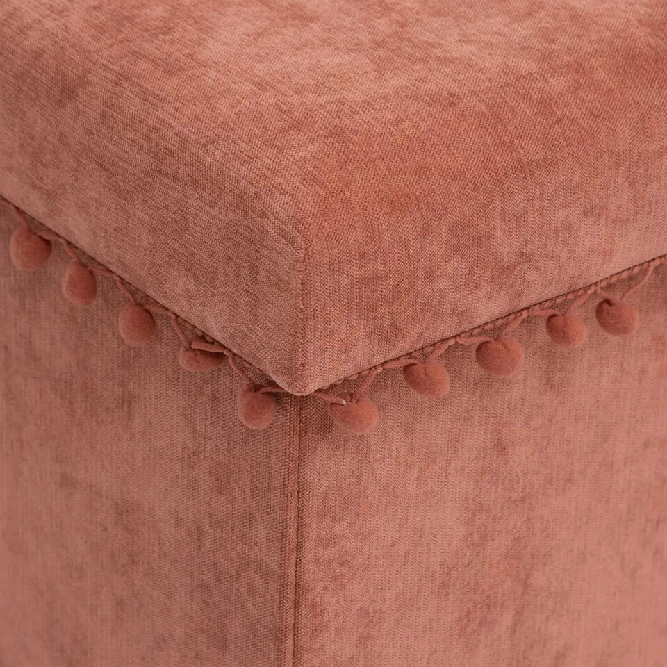 Atmosphera Storage Poef/hocker - Opvouwbaar - Steenrood - 38x38 Cm 5 Atmosphera Storage Poef/hocker - Opvouwbaar - Steenrood - 38x38 Cm - Afbeelding 3