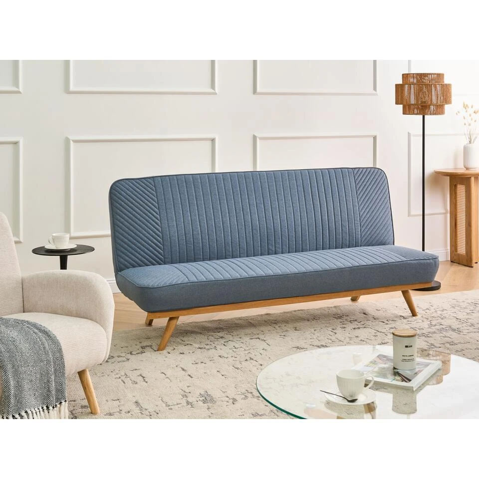 KALFAFELL - Slaapbank - Blauw - Polyester 4 KALFAFELL - Slaapbank - Blauw - Polyester - Afbeelding 2