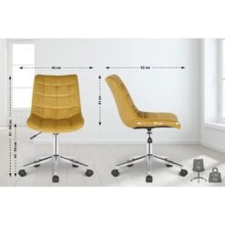 CLP Bureaustoel Medford Fluweel - Geel 10 CLP Bureaustoel Medford Fluweel - Geel -Meubelwinkel 726a4bf37e8a451e9baf134d2910b582