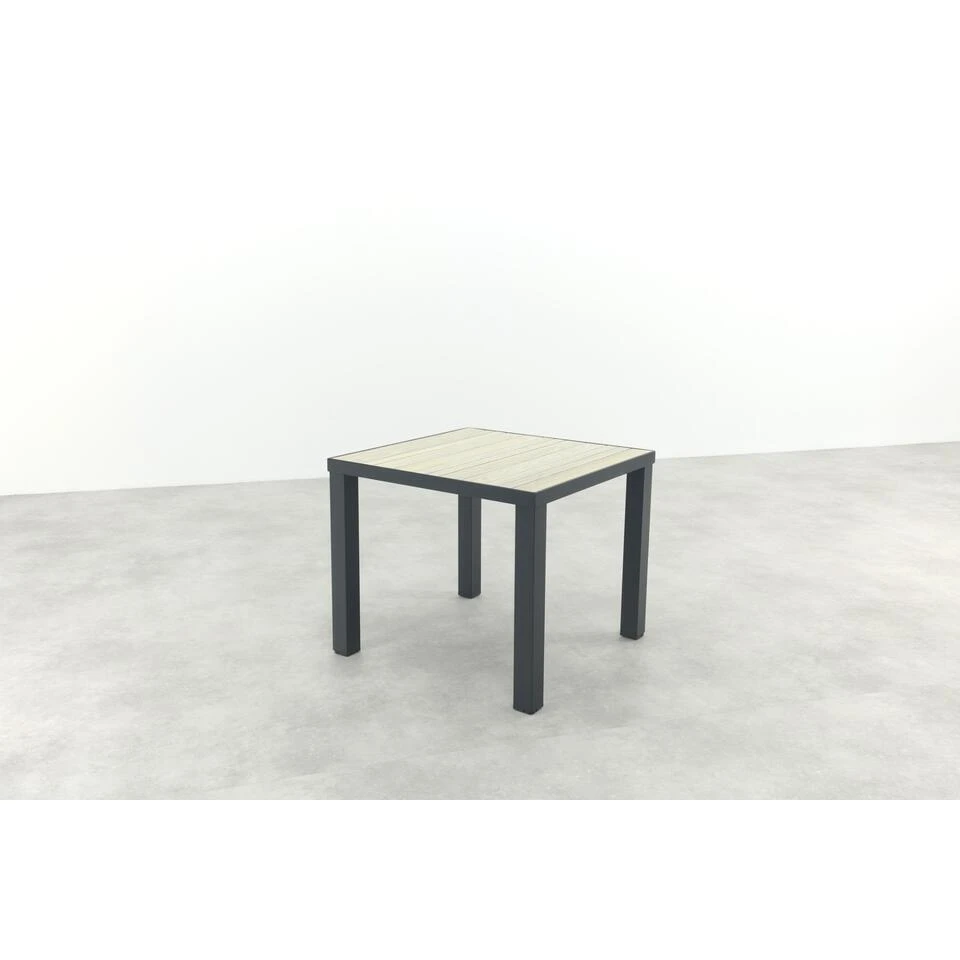 VDG Nola Tuintafel 90x90 Cm. - Antraciet/Houtlook 4 VDG Nola Tuintafel 90x90 Cm. - Antraciet/Houtlook - Afbeelding 2