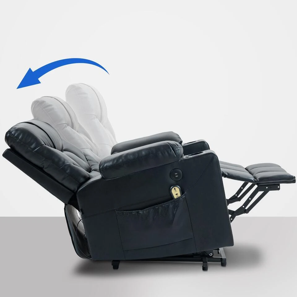 CLP Fauteuil Andover Zwart Frame - Kunstleer - Zwart 7 CLP Fauteuil Andover Zwart Frame - Kunstleer - Zwart - Afbeelding 5