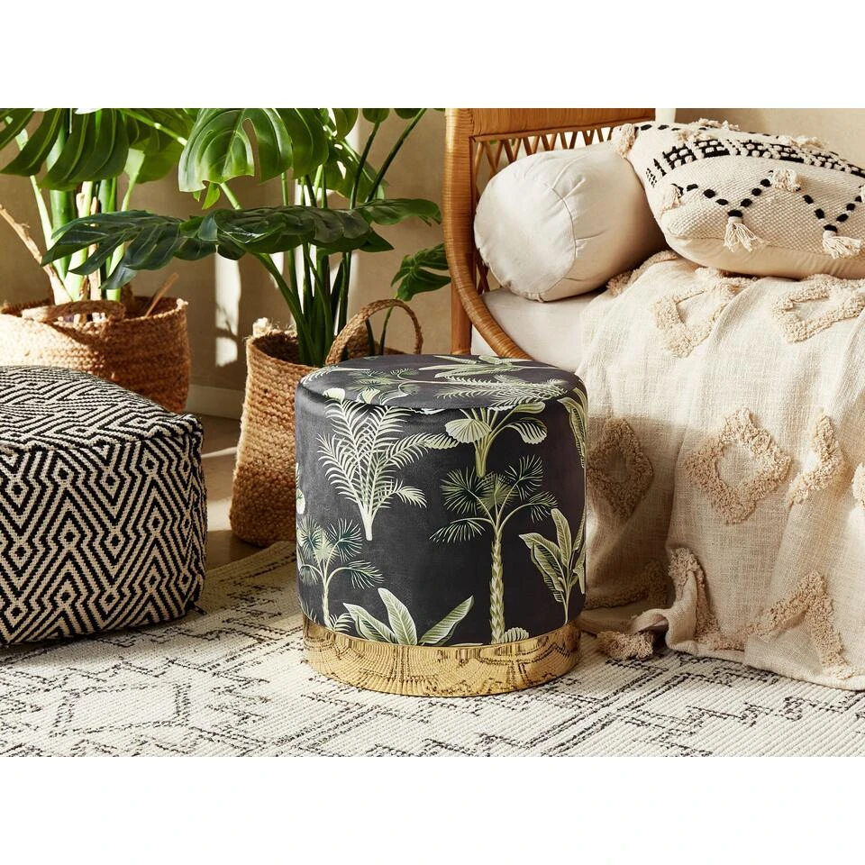 Beliani Poef WRILEY - Groen Fluweel 4 Beliani Poef WRILEY - Groen Fluweel - Afbeelding 2