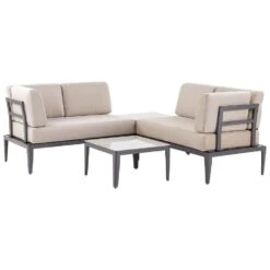 Beliani Loungeset RIMA III - Grijs Aluminium - Beige Kussenset 19 Beliani Loungeset RIMA III - Grijs Aluminium - Beige Kussenset -Meubelwinkel 756739626e9e4013ac0b714317b4d82a