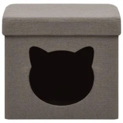 VidaXL Opbergkruk Met Kattenpatroon Inklapbaar Stof Taupe 8 VidaXL Opbergkruk Met Kattenpatroon Inklapbaar Stof Taupe -Meubelwinkel 75fe10f1468d40cda697e2527d0a5fae