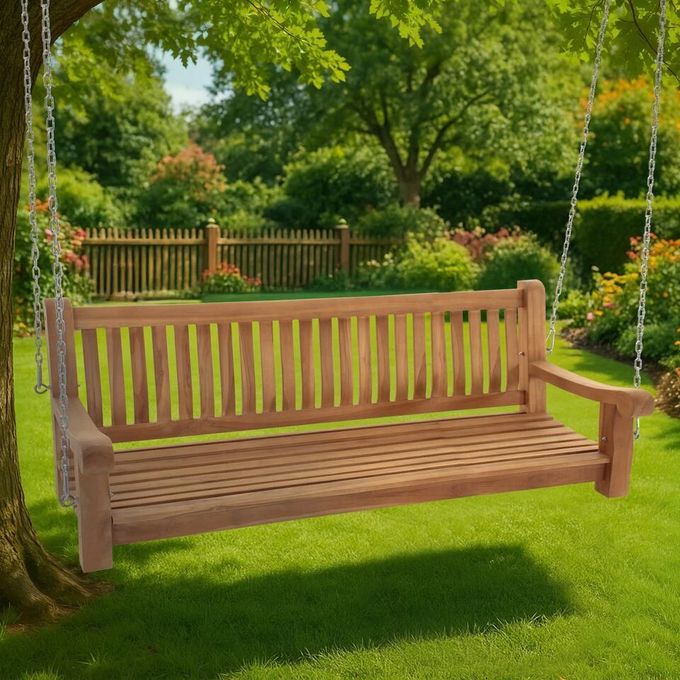 CLP Schommelbank Joyce 180 Cm - Teak 5 CLP Schommelbank Joyce 180 Cm - Teak - Afbeelding 3