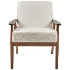 ESRUM - Fauteuil - Gebroken Wit - Bouclé/Donker Hout 14 ESRUM - Fauteuil - Gebroken Wit - Bouclé/Donker Hout -Meubelwinkel 79173a481597497484b3972b41e82071