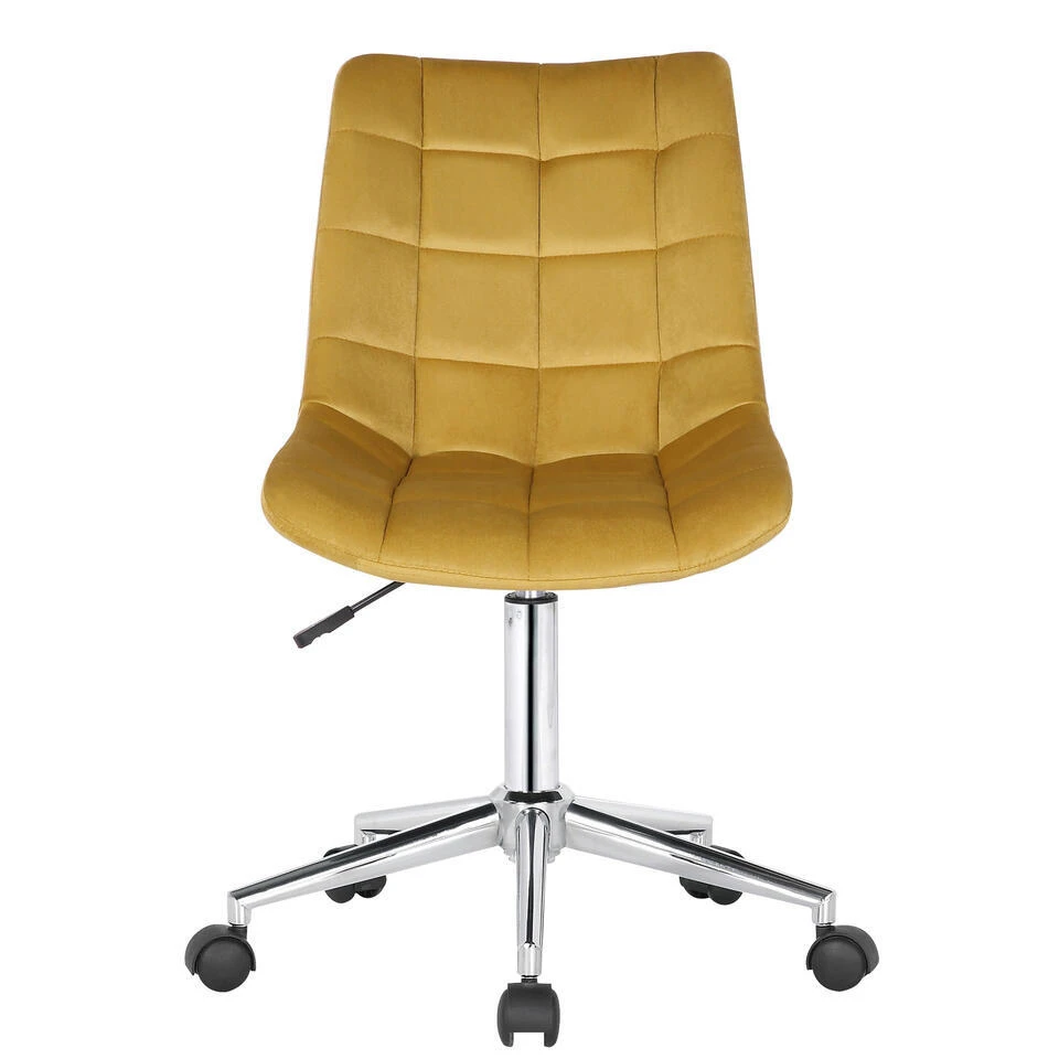 CLP Bureaustoel Medford Fluweel - Geel 5 CLP Bureaustoel Medford Fluweel - Geel - Afbeelding 3