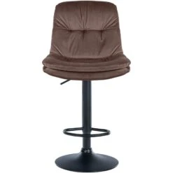 CLP Barkruk Laurel Zwart Frame - Fluweel - Bruin -Meubelwinkel 7a0ca1694e1b4cde978efee2c49b3828