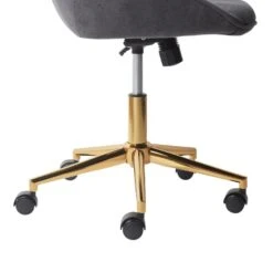 BARDSDALE - Bureaustoel - Donkergrijs - Fluweel -Meubelwinkel 7c464e48061b406499e448b2c567453b