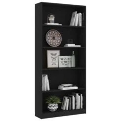 VidaXL Boekenkast Met 5 Schappen 80x24x175 Cm Bewerkt Hout Zwart -Meubelwinkel 7c89e8ffb75945b992c7edd0e45c7cec