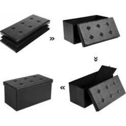 Zitpoef, Zitbank Met Opbergruimte, Opvouwbaar, Zwart -Meubelwinkel 7df6b071b98a43d3a666376a47942d7d