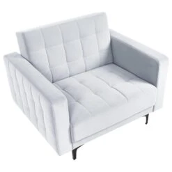 ABERDEEN - Fauteuil - Lichtgrijs - Fluweel -Meubelwinkel 7eaee03cdccb42b19e7b6130330ed564