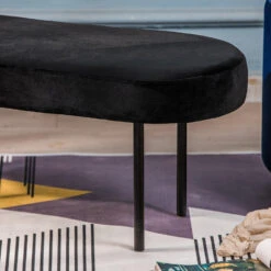 Metalen Bank Met Zwarte Fluwelen Bekleding -Meubelwinkel 801af5d73274421ca6a80ce121b66a96