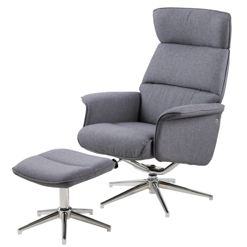 Relaxfauteuil Corsas - Stof - Donkergrijs (incl. Voetenbank) 4 Relaxfauteuil Corsas - Stof - Donkergrijs (incl. Voetenbank) - Afbeelding 2