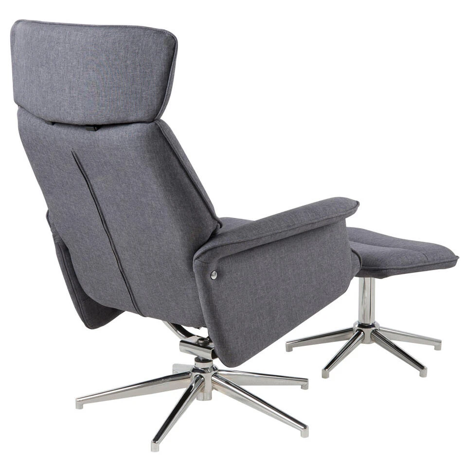 Relaxfauteuil Corsas - Stof - Donkergrijs (incl. Voetenbank) 7 Relaxfauteuil Corsas - Stof - Donkergrijs (incl. Voetenbank) - Afbeelding 5