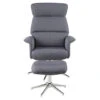 Relaxfauteuil Corsas - Stof - Donkergrijs (incl. Voetenbank)