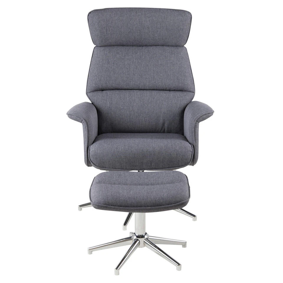 Relaxfauteuil Corsas - Stof - Donkergrijs (incl. Voetenbank) 3 Relaxfauteuil Corsas - Stof - Donkergrijs (incl. Voetenbank)