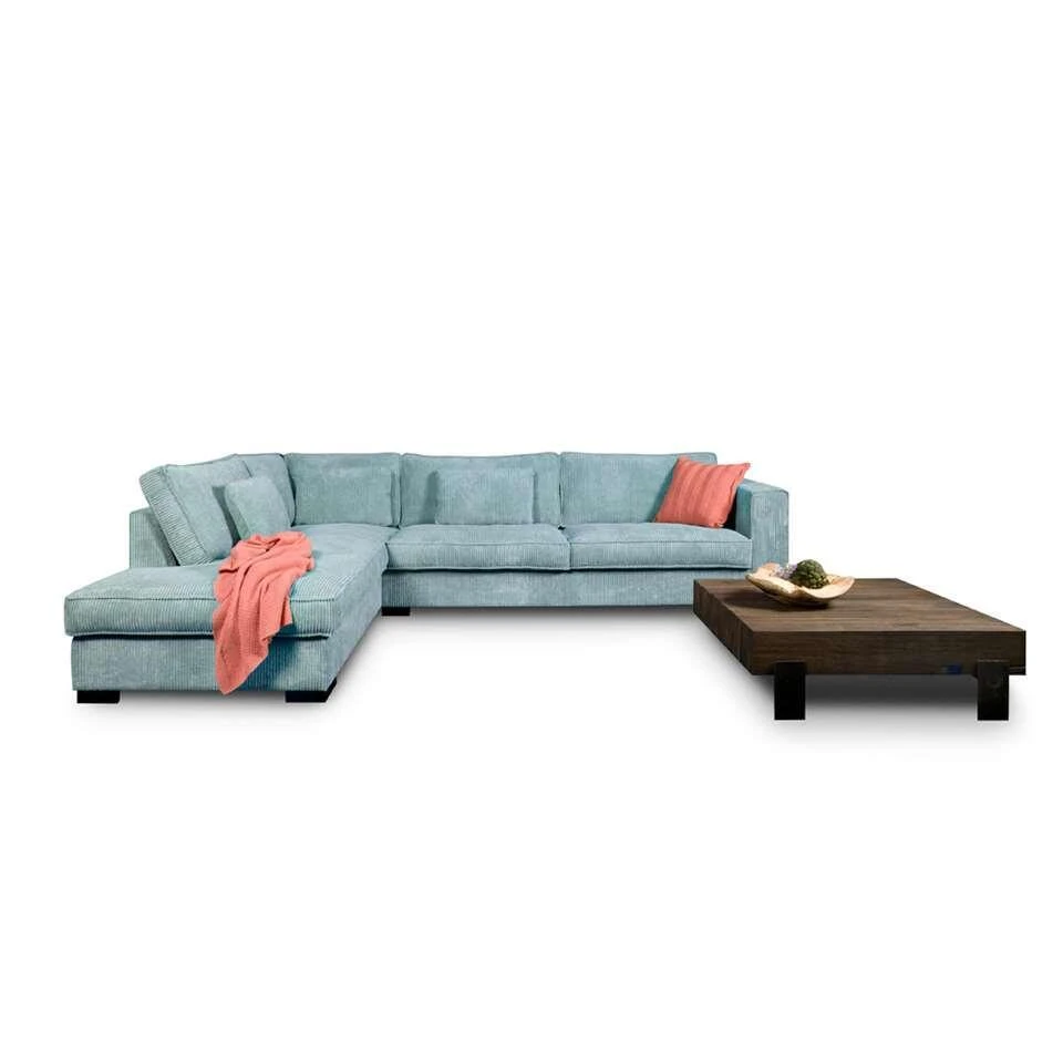 Hoekbank Stuttgart Groot Links - Ribcord - Ijsblauw 5 Hoekbank Stuttgart Groot Links - Ribcord - Ijsblauw - Afbeelding 3