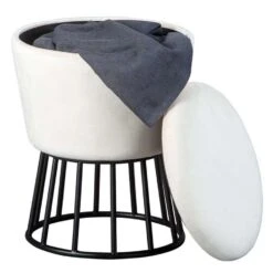 Kruk Ireen - Wit/zwart - 42x34x34 Cm 12 Kruk Ireen - Wit/zwart - 42x34x34 Cm -Meubelwinkel 81021745 0300