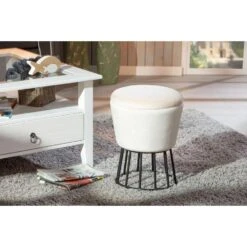 Kruk Ireen - Wit/zwart - 42x34x34 Cm 16 Kruk Ireen - Wit/zwart - 42x34x34 Cm -Meubelwinkel 81021745 0700