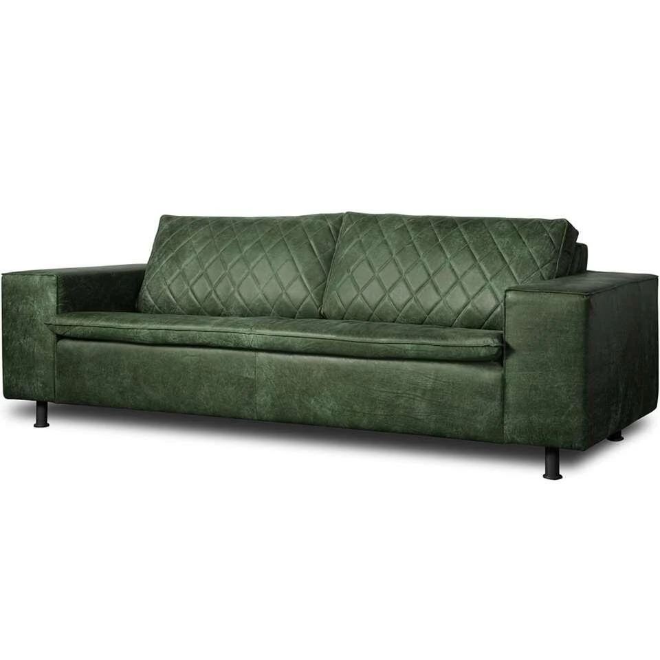 Bank Levin 3-zits - Leer - Groen 4 Bank Levin 3-zits - Leer - Groen - Afbeelding 2