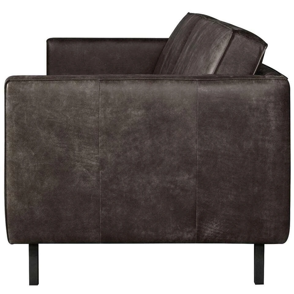 Bank Ferro 3,5-zits - Leer - Zwart 5 Bank Ferro 3,5-zits - Leer - Zwart - Afbeelding 3