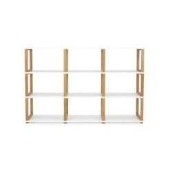 Tenzo Boekenkast Art - Wit/eikenkleur - 118x178x36 Cm