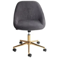 BARDSDALE - Bureaustoel - Donkergrijs - Fluweel -Meubelwinkel 81c034b1b9b348a197a47a30bd408fe1