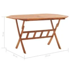 VidaXL - Tuintafel Inklapbaar - Bruin - Massief Acaciahout - 135 X 85 X 75 Cm -Meubelwinkel 824dd1076ecd4bbaa05c17dd8a21f37c