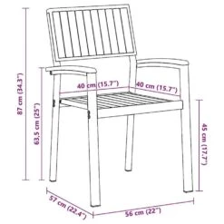 VidaXL - Tuinmeubelen - Bruin - Massief Acaciahout - 56 X 57 X 87cm -Meubelwinkel 827876e495dc48f1801039ce966f3a56