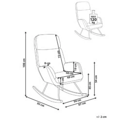 KVELIA - Schommelstoel - Wit - Polyester -Meubelwinkel 82f0bb814f854e249feba84113695989