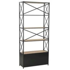 VidaXL Boekenkast 80x32,5x180 Cm Massief Vurenhout En Staal -Meubelwinkel 86ec3c29994f4621b7034232df687934
