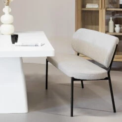 Eetkamerbank Taupe Stof - Diepte 63cm - Zitbreedte 160cm - Maddie -Meubelwinkel 882a030107444155997f85a4a2a5ee95