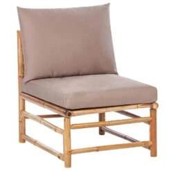 CERRETO - Loungeset 6-zits Hoekbank - Taupe - Bamboehout -Meubelwinkel 89d28ded2a21453297a8f80b44848130